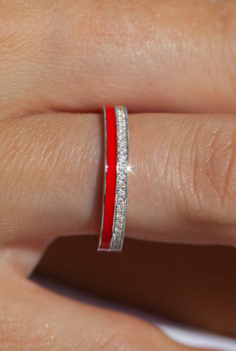 Si joli amour à deux 白金钻石双环戒指 - Redline - 0++