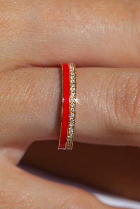 Si joli amour à deux 黄金钻石双环戒指 - Redline - 0++