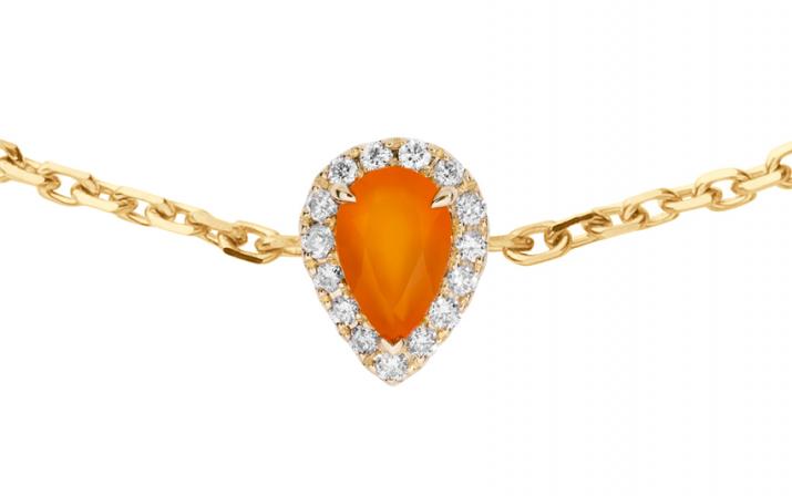 Tendresse Cornaline 0.07克拉水滴形钻石黄金链制女士手链 - Redline - 0++