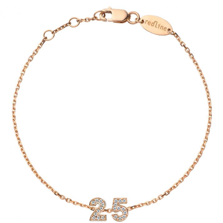 我的号码垫钻石链条手镯白金 - Redline - 0++