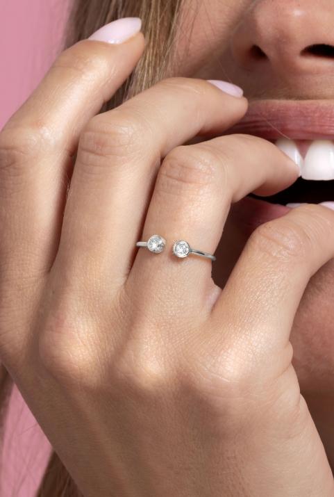 Si Audacieuse Pure 0.20克拉圆形钻石白金戒指 - Redline - 0++