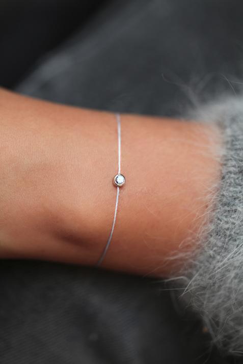 Pure Topaz托帕石白金款细绳手链 - Redline