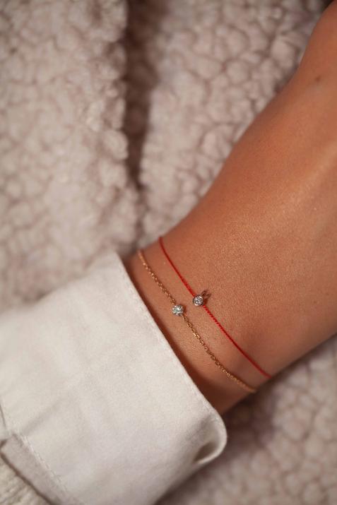 Mini Pure Rabbit黄金细绳手链 - Redline - 0++