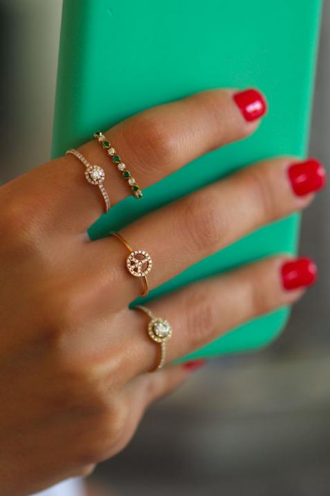 0.12克拉玫瑰金钻石戒指 - Redline - 0++