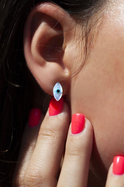 Ainara 0.05克拉圆形钻石玫瑰金耳饰 - Redline - 0++