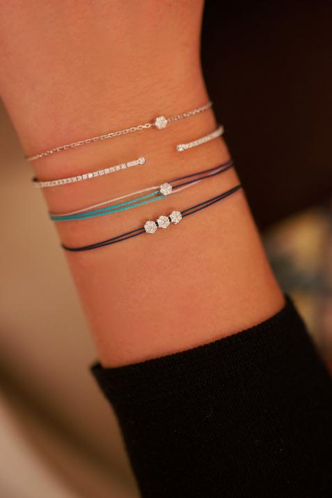 So Trillusion 0.30克拉圆形钻石黄金多绳女士手链 - Redline - 0++