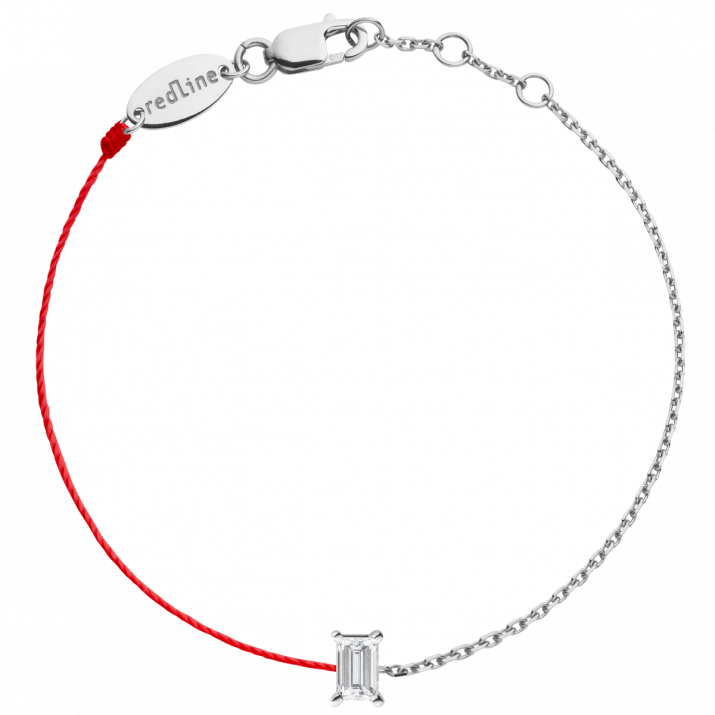 Comtesse 0.10克拉方形钻石白金半绳半链女士手链 - Redline - 0++