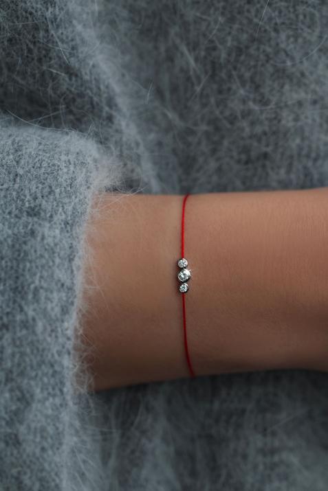 Eternity Amuro 0.20克拉圆形钻石黑金绳制女士手链 - Redline - 0++