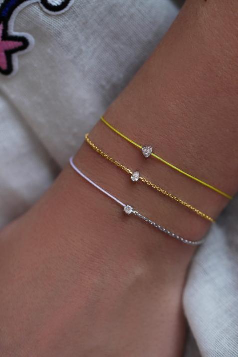 Altesse 0.10克拉水滴形钻石黄金链制女士手链 - Redline - 0++