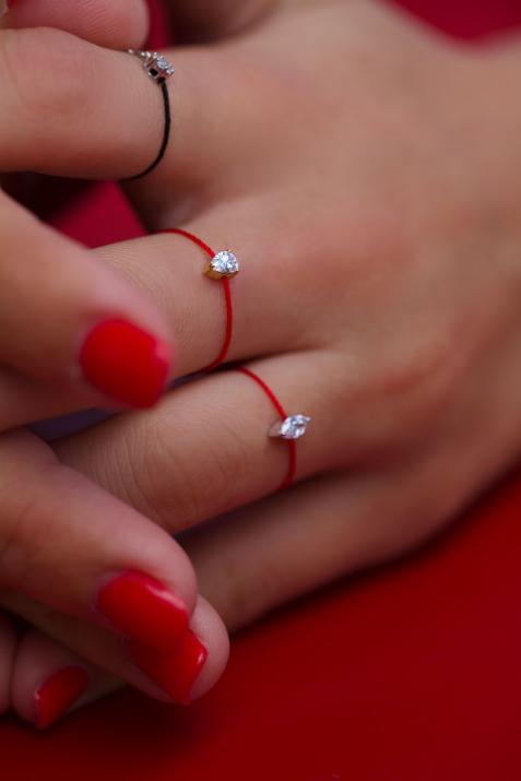 Altesse 0.10克拉水滴形钻石玫瑰金绳制戒指 - Redline - 0++