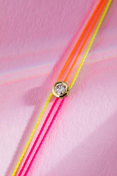 Pure Fuzz 0.10克拉圆形钻石黄金多绳女士手链 - Redline - 0++