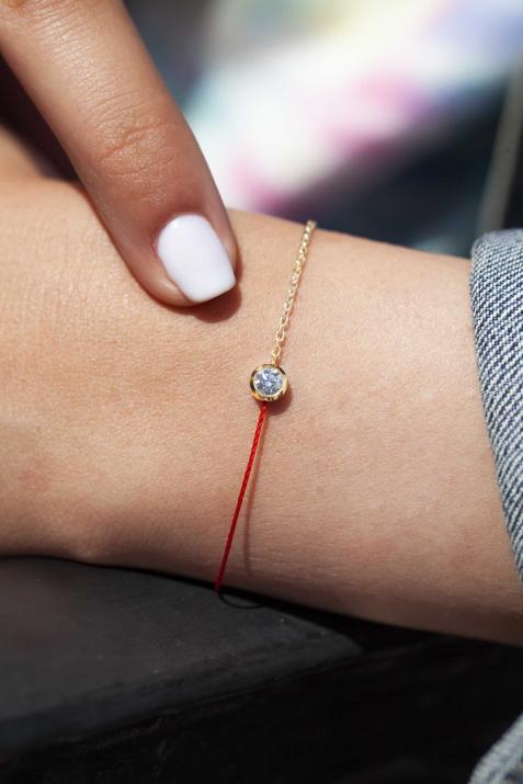 So Pure 0.20克拉圆形钻石黄金半绳半链女士手链 - Redline - 0++