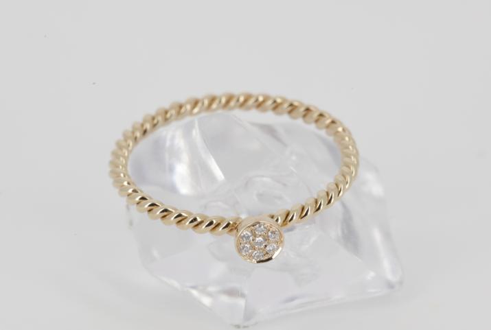 Pretty Harmony 0.03克拉圆形钻石黄金戒指 - Redline - 0++