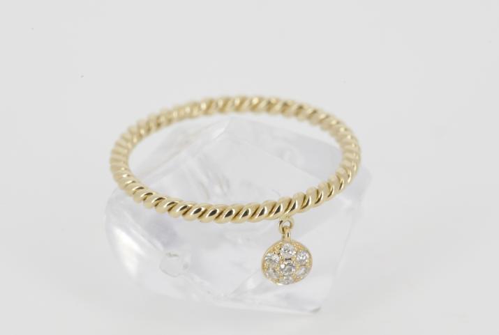 Very Nice 0.06克拉圆形钻石黄金戒指 - Redline - 0++