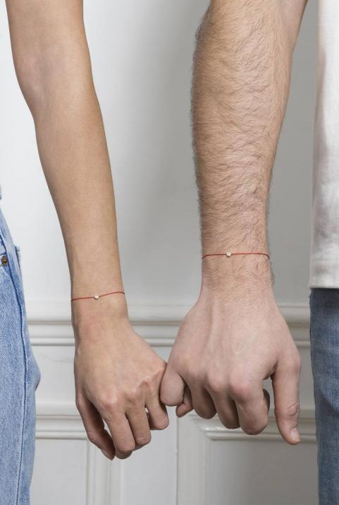 Pure 0.10克拉圆形钻石黄金绳制男士手链 - Redline - 0++