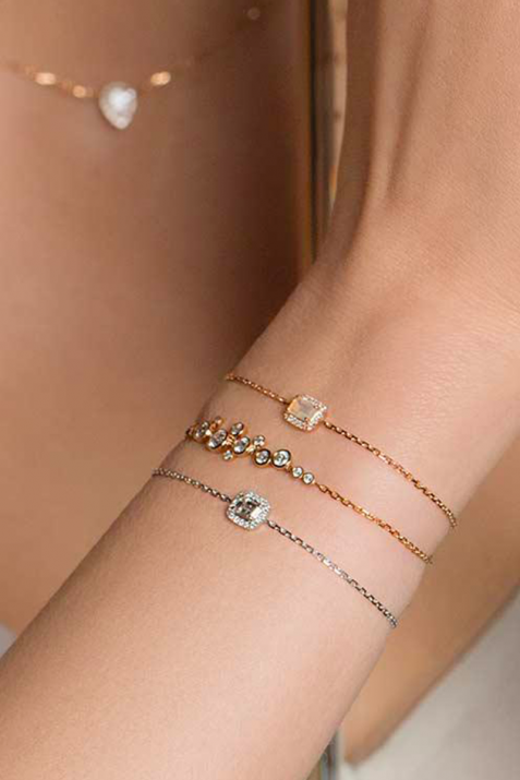 Constellation 0.62克拉圆形钻石白金链制女士手链 - Redline - 0++