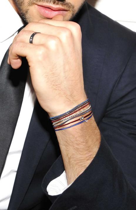 Infinite Brodé 0.15克拉圆形钻石黄金多绳男士手链 - Redline - 0++