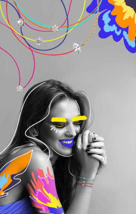 Sa Majesté 0.20克拉榄尖形钻石白金半绳半链女士手链 - Redline - 0++