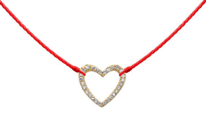 String Necklace Love Pavé Yellow Gold RedLine Jewelry - Redline