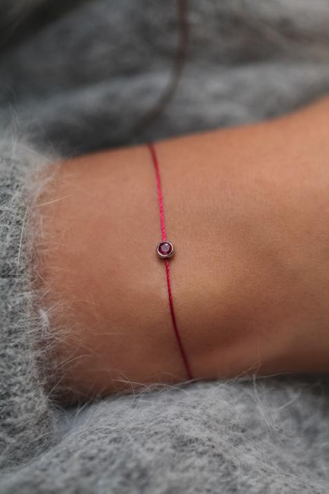 Pure Rubis红宝石白金款细绳手链 - Redline