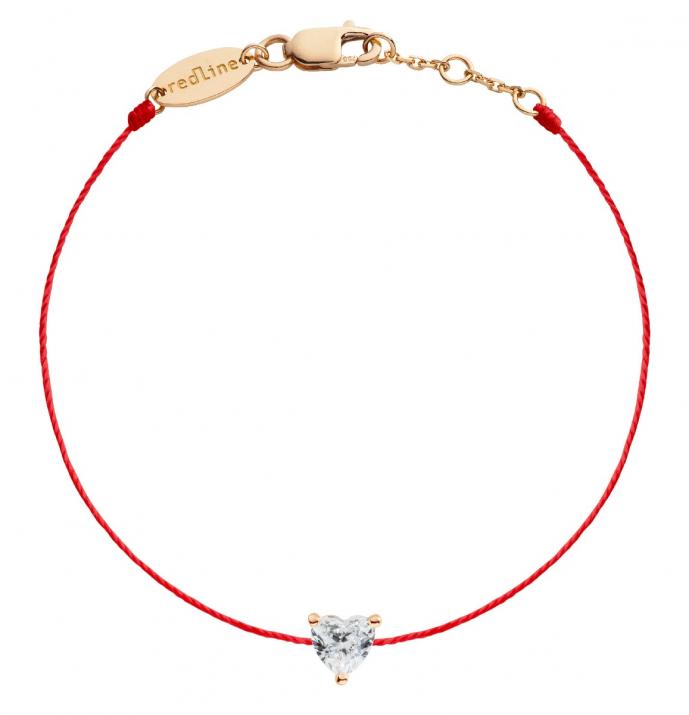 Sa Bien- Aimé 0.20克拉心形钻石玫瑰金绳制女士手链 - Redline - 0++