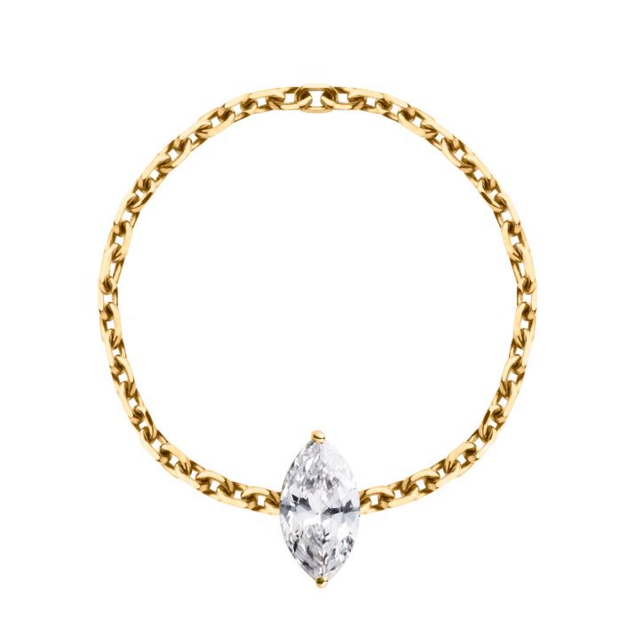 Sa Majesté 0.20克拉榄尖形钻石黄金戒指 - Redline - 0++