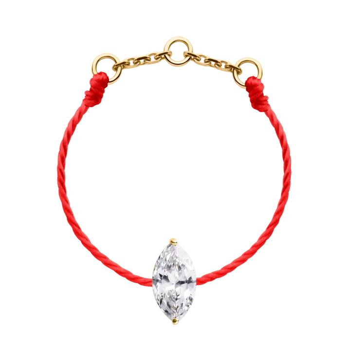 Sa Majesté 0.20克拉榄尖形钻石黄金绳制戒指 - Redline - 0++