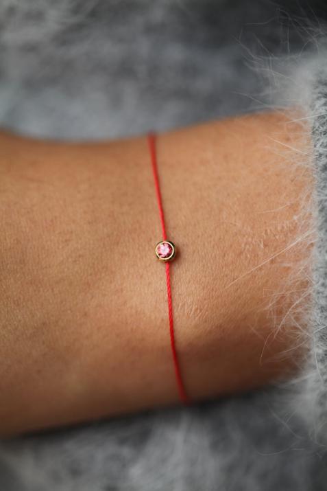 Pure Red Saphir红蓝宝石黄金款细绳手链 - Redline