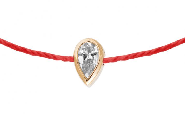 0.1克拉钻石水滴玫瑰金手绳 - Redline - 0++