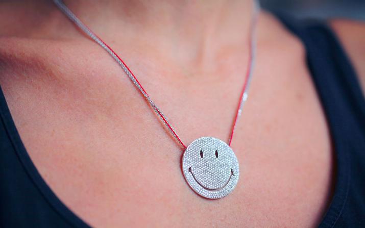By Smiley 1.91克拉圆形钻石白金链制女士项链 - Redline - 0++