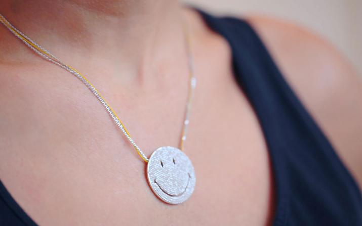 By Smiley 1.91克拉圆形钻石白金链制女士项链 - Redline - 0++