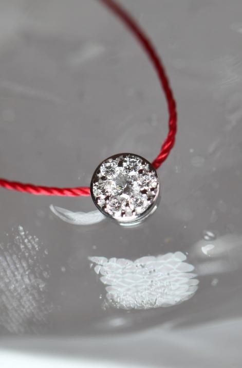 So Samba 0.10克拉圆形钻石白金绳制女士手链 - Redline - 0++