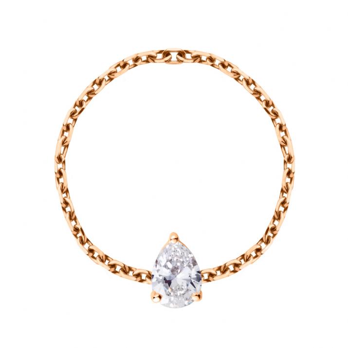 Son Altesse 0.20克拉水滴形钻石玫瑰金戒指 - Redline