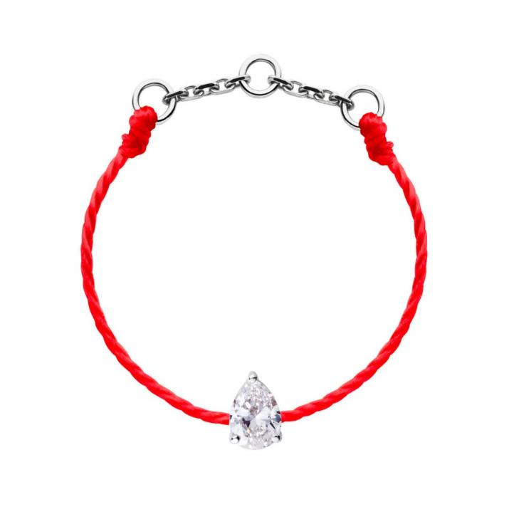 Altesse 0.10克拉水滴形钻石白金绳制戒指 - Redline - 0++