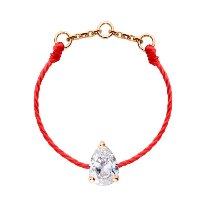 Son Altesse 0.20克拉水滴形钻石玫瑰金绳制戒指 - Redline - 0++