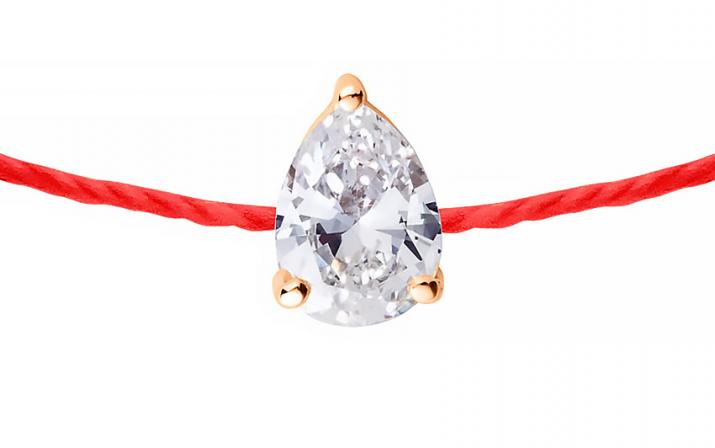 Son Altesse 0.20克拉水滴形钻石玫瑰金绳制女士手链 - Redline - 0++