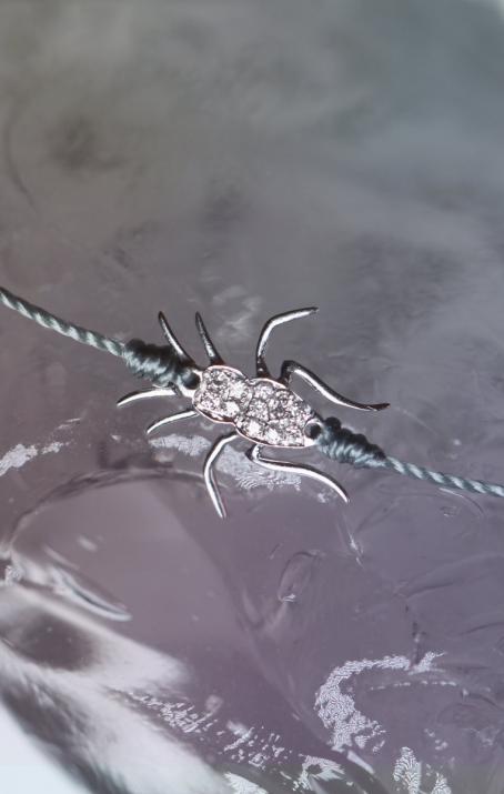 镶钻白金钻石细绳手链 - Redline