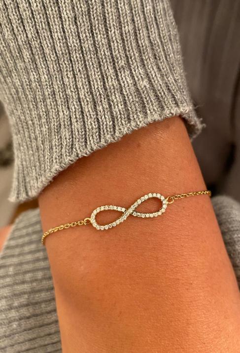 Pour Toujours闪耀钻石黄金手链 - Redline