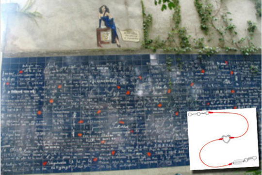 Le mur des je t'aime à Paris.