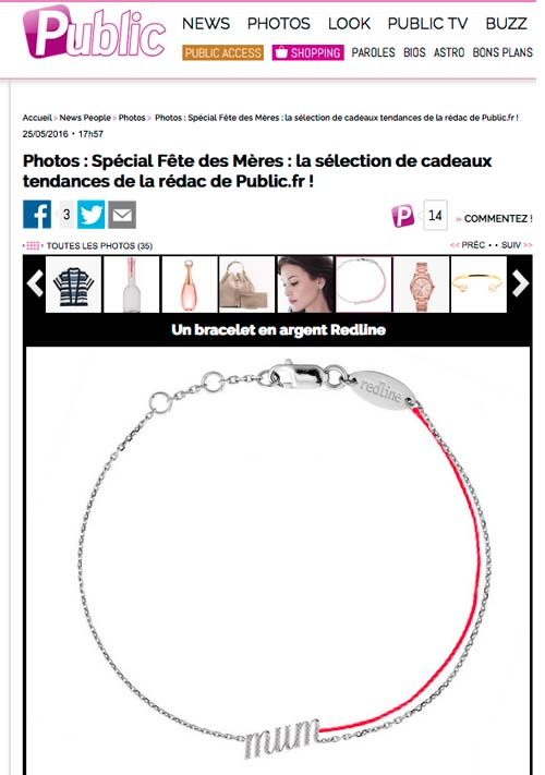 bracelet fête des mères Redline bracelet star redline